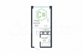 Квартира-студия, 22,4 м², 23/24 эт.