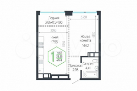 1-к. квартира, 41,5 м², 24/24 эт.
